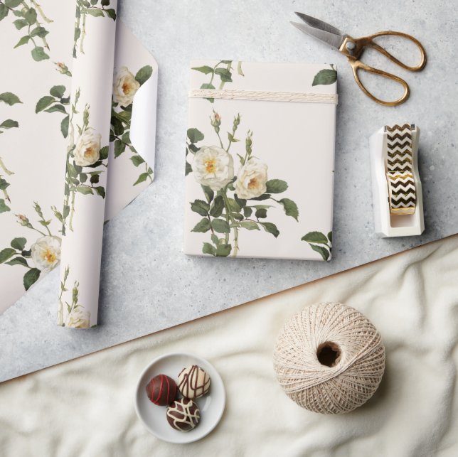 Papier Cadeau Fleur de rose vintage (Artisanat)