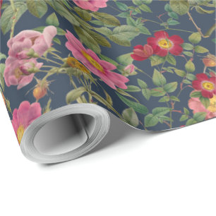 Papier cadeau Fleur de Rosier Sauvage Vintage en N