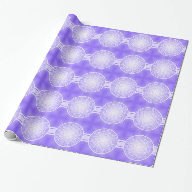 Papier Cadeau Fleur de Vie / Blume des Lebens - transpa blanc. (Déroulé)