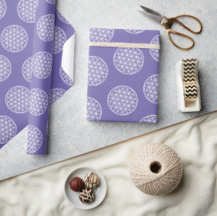 Papier Cadeau FLEUR DE VIE - Symbole de géométrie sacrée contour