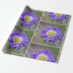 Papier Cadeau fleur de violet bleu