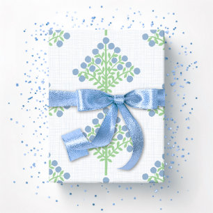 Papier Cadeau Fleur d'espalier en ardoise et vert