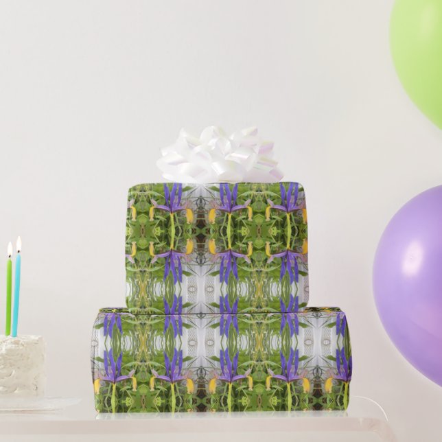 Papier Cadeau Fleur d'Iris violet extérieur Jardin Nature Photo (Cadeaux de fête)