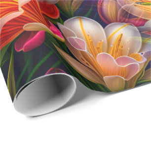 Papier Cadeau Fleur Fantasique unique