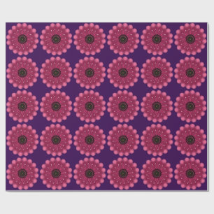 Papier Cadeau Fleur Fantastique Rose Luminescente   Fleur Floral
