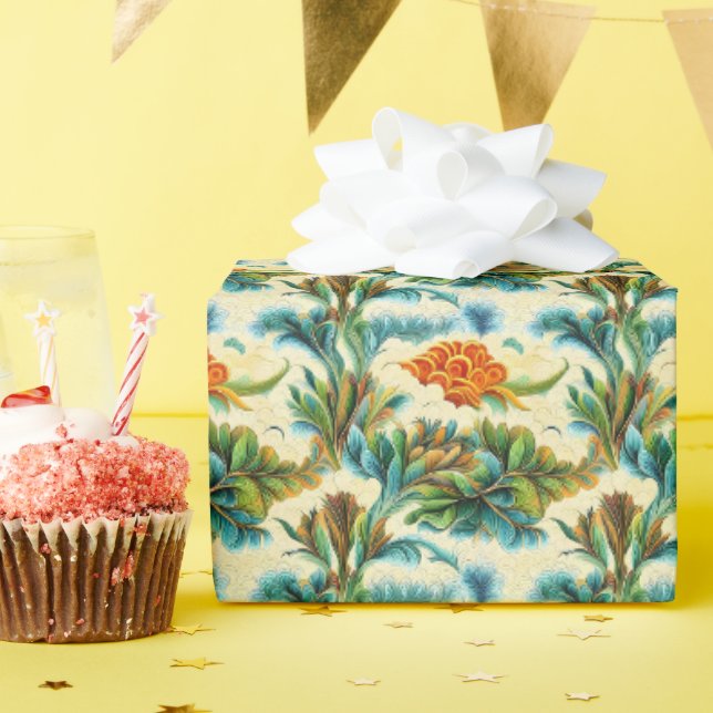 Papier Cadeau Fleur fractale dans les nuages (Fête d'anniversaire)