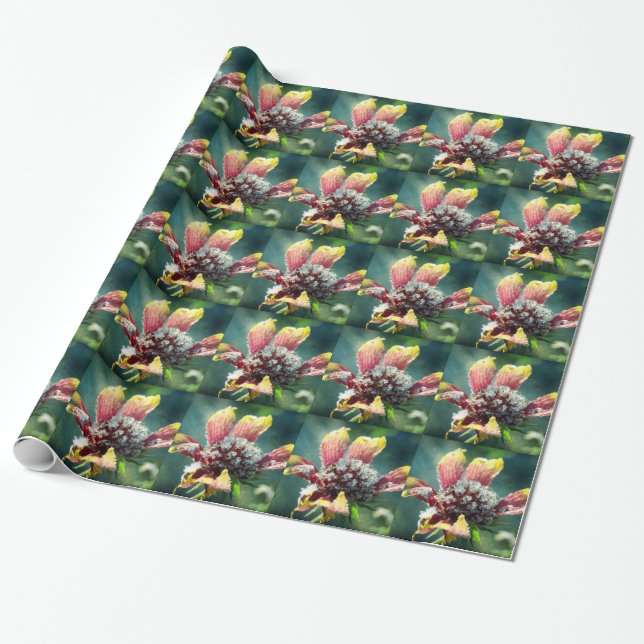 Papier Cadeau Fleur Givrée (Déroulé)