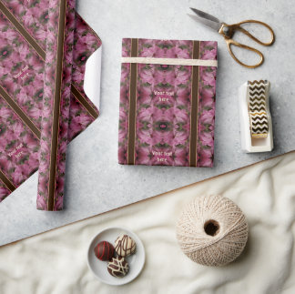 Papier Cadeau Fleur Hibiscus Multiplié Vintage Personnalisé