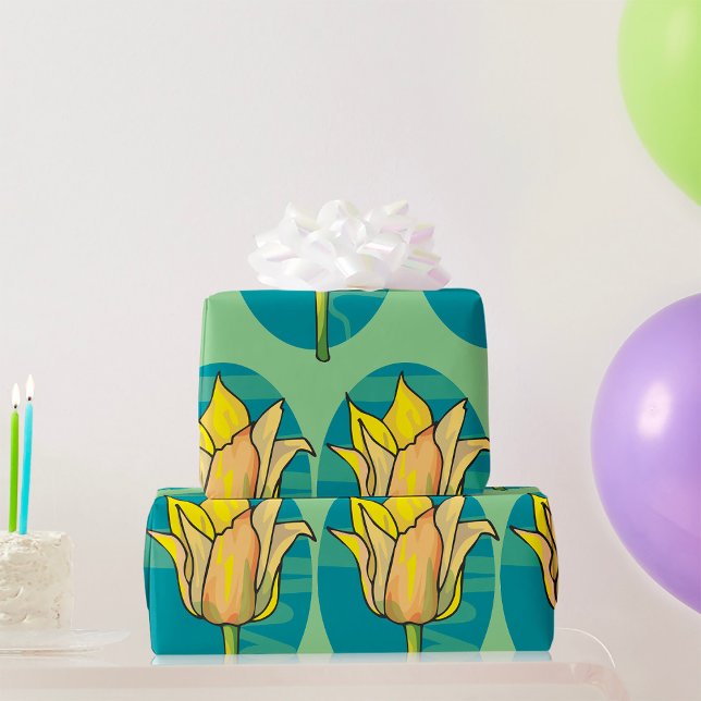Papier Cadeau Fleur jaune (Créateur téléchargé)