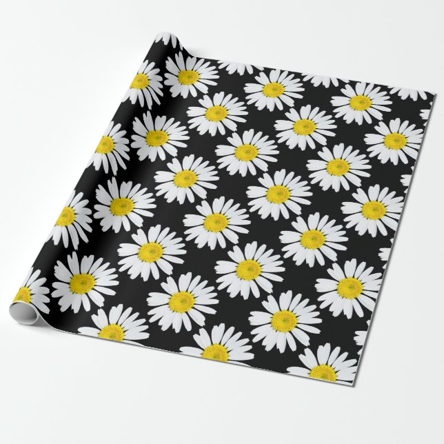 Papier Cadeau Fleur marguerite (Déroulé)