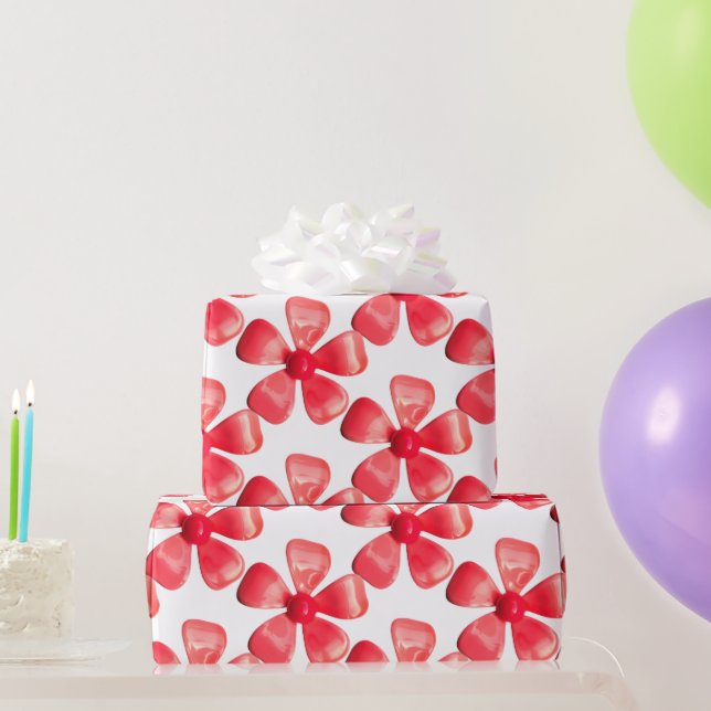 Papier Cadeau Fleur marguerite rose MOD Printemps Été Jardin Mar (Cadeaux de fête)