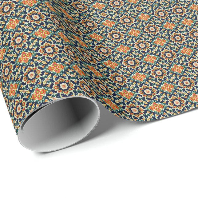 Papier Cadeau Fleur Méditerranéenne (Coin rond)