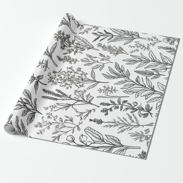 Papier Cadeau Fleur MInimaliste (Déroulé)