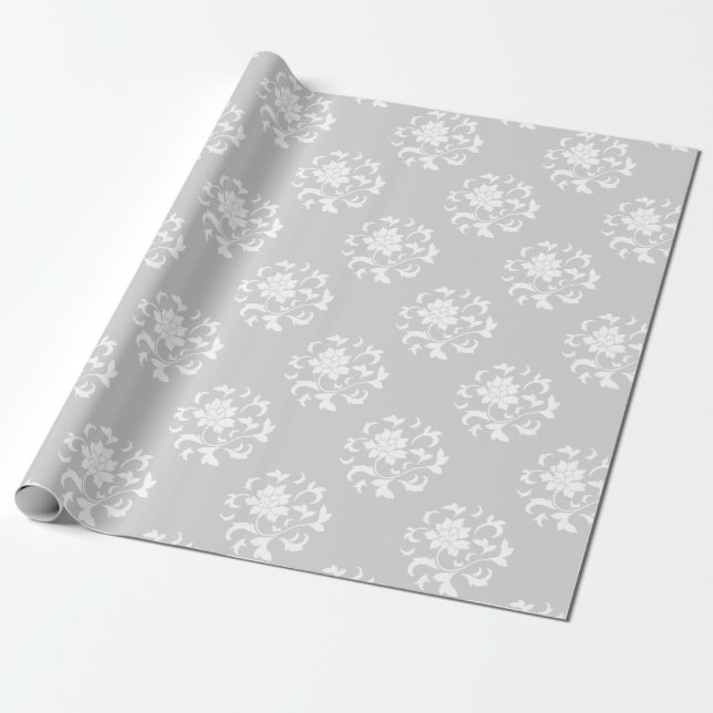 Papier Cadeau Fleur orientale - Motif circulaire d'argent (Déroulé)
