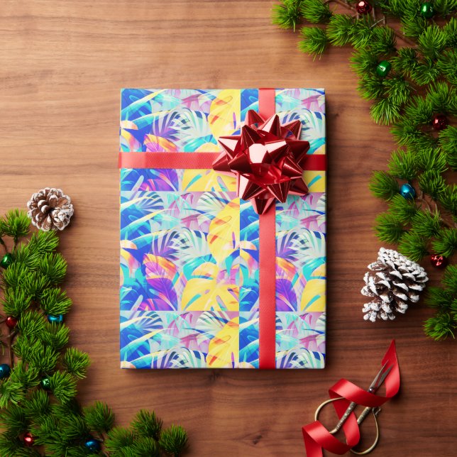 Papier Cadeau Fleur pastel abstrait moderne (Cadeau de vacances)