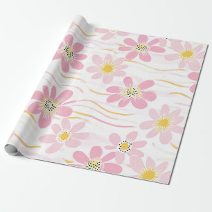 Papier Cadeau Fleur pastel rétro (4)
