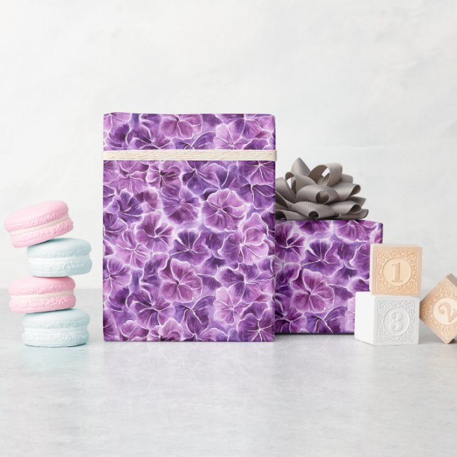 Papier Cadeau Fleur Pourpre  (Baby Shower)