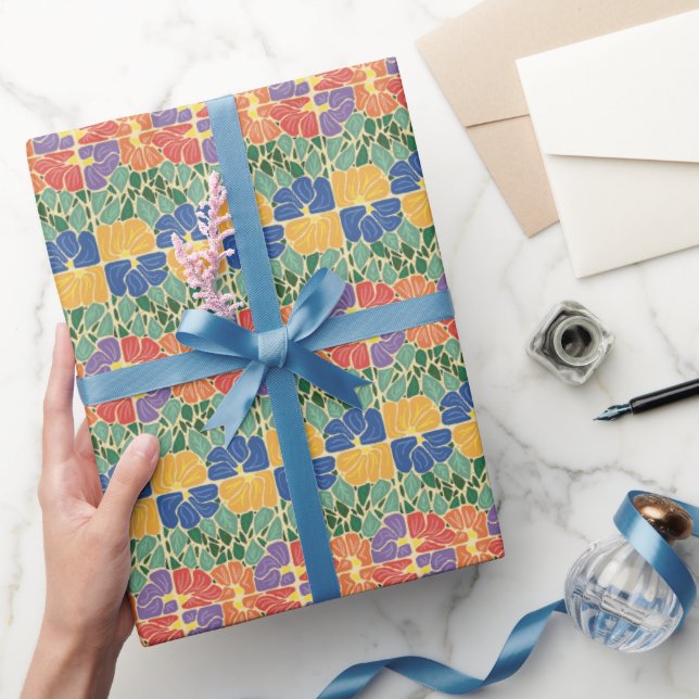 Papier Cadeau Fleur Rétro (Cadeaux)