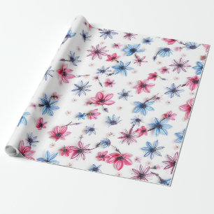 Papier Cadeau fleur rose