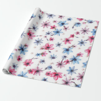Papier Cadeau fleur rose