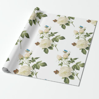 Papier Cadeau Fleur rose avec Motif papillon