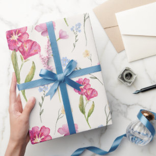 Papier Cadeau Fleur sauvage aquarelle