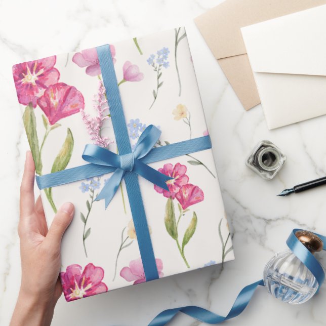 Papier Cadeau Fleur sauvage aquarelle  (Cadeaux)
