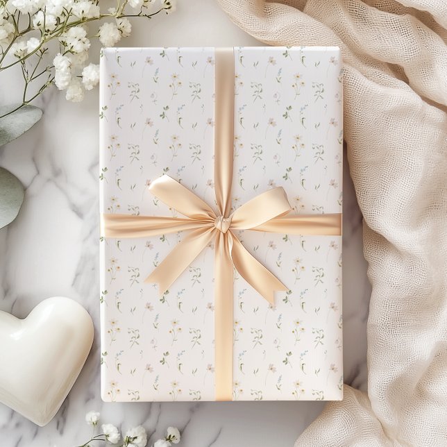 Papier Cadeau Fleur sauvage bleu printemps (Créateur téléchargé)