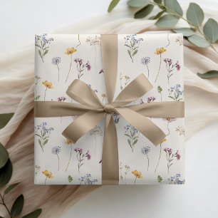 Papier Cadeau Fleur sauvage de printemps coloré Meadow Garden Ma