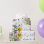 Papier Cadeau Fleur sauvage de terrain coloré Mariage/douche<br><div class="desc">De magnifiques fleurs sauvages de terrain colorés ont également été personnalisés avec les noms des mariés et des mariés. Conçu pour la douche nuptiale ou mariage,  anniversaire et autres.</div>