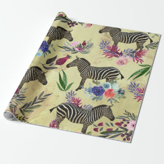 Papier Cadeau Fleur sauvage Zebra