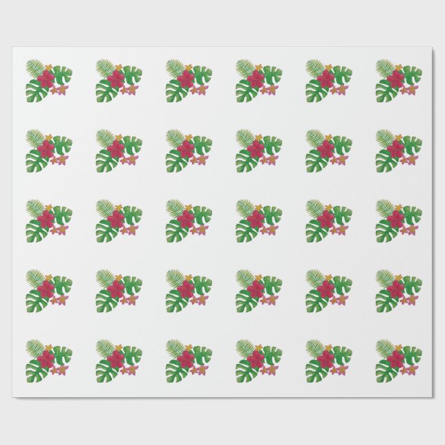Papier Cadeau Fleur tropicale (Plat)