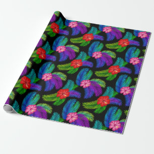 Papier Cadeau Fleur tropicale hawaïenne