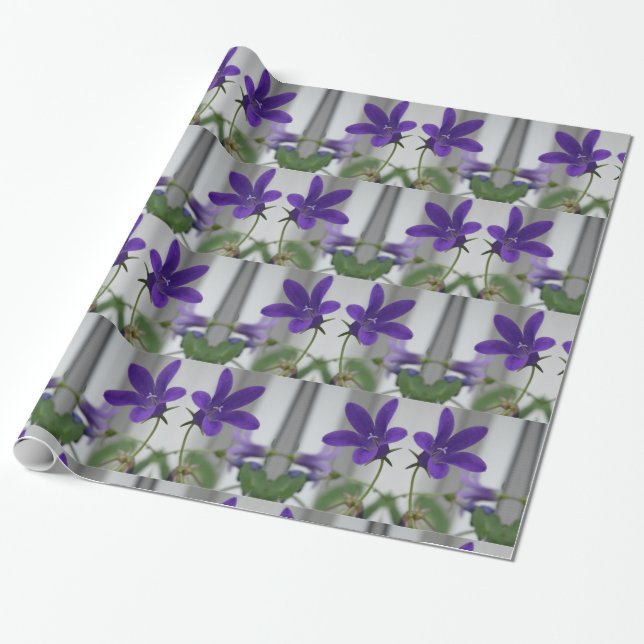 Papier Cadeau Fleur violette (Déroulé)