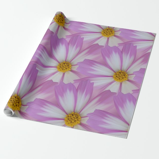 Papier Cadeau Fleur violette claire (Déroulé)