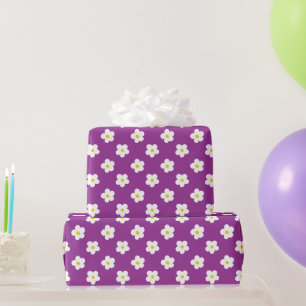 Papier Cadeau Fleur violette et jaune