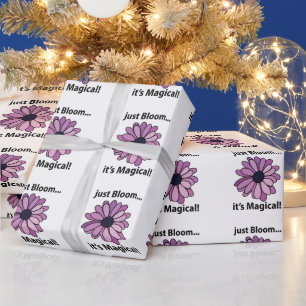 Papier Cadeau Fleur Violette Magique Vient de Fleurir Sa Magie