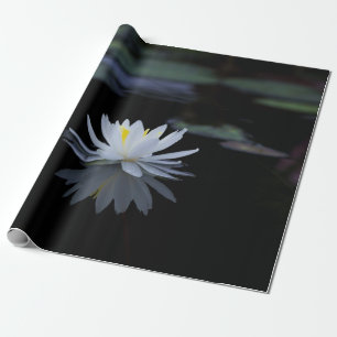 Papier Cadeau Fleur Zen Lotus Blanc