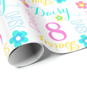 Papier Cadeau Fleurissez l'âge nommé fait sur commande de