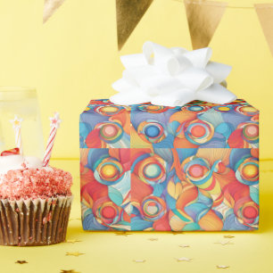 Papier Cadeau Fleurs Abstraites
