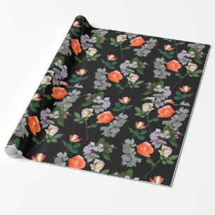 Papier Cadeau Fleurs Abstraites sur la bande de recouvrement Arr