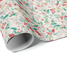 Fleurs aquarelles vintage Prairie d'hiver (crème)