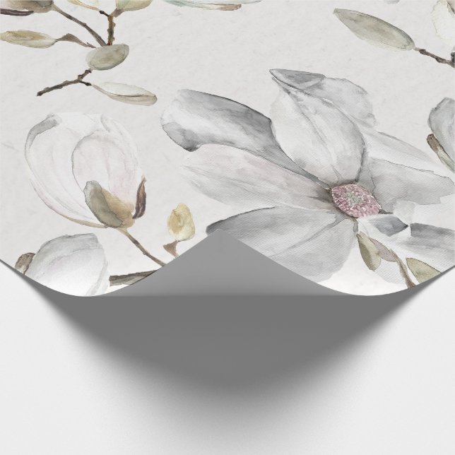 Papier Cadeau Fleurs Blanches (Coin)