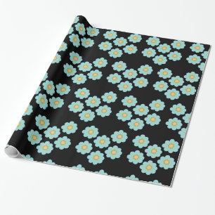 Papier Cadeau Fleurs bleues Fleurs marguerites