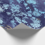 Papier Cadeau Fleurs célestes de la Marine Bleue Grungy Shabby<br><div class="desc">florenceK design grungy shaby chic wrap</div>