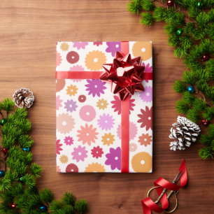 Papier Cadeau Fleurs Colorées Grand Motif