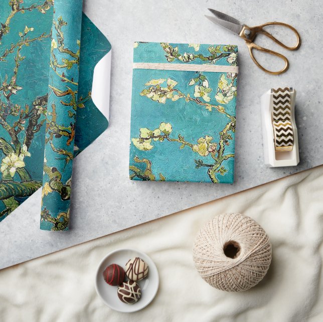 Papier Cadeau Fleurs d'amandier de Van Gogh Impressionnisme clas (Artisanat)
