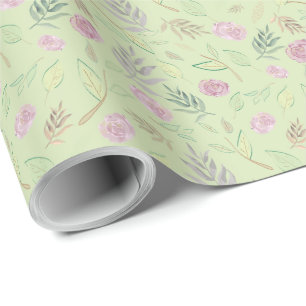 Papier Cadeau Fleurs d'aquarelle festive 4