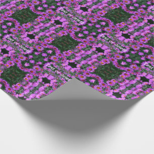 Papier Cadeau Fleurs d'aster rose d'automne personnalisées