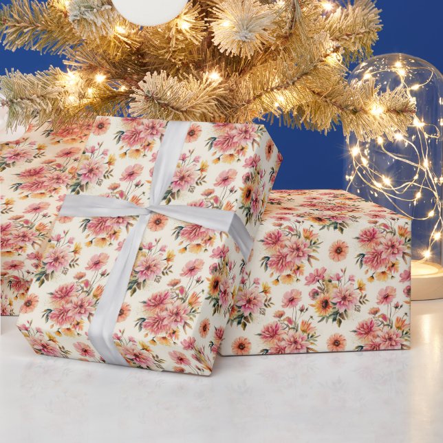 Papier Cadeau Fleurs d'automne (Vacances)